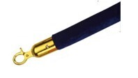 Stanchion Rope - Velvet Rope 28x1500mm With Hooks, Blue (Model ROPE2-BE)