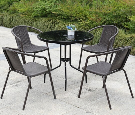 Nordic Garden Furniture Set Outdoor Garden Tables and Chairs Modern Casual Waterproof Foldable Chair Patio Furniture Outdoor Set 5 pcs YJ-9