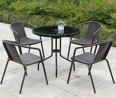 Nordic Garden Furniture Set Outdoor Garden Tables and Chairs Modern Casual Waterproof Foldable Chair Patio Furniture Outdoor Set 5 pcs YJ-9