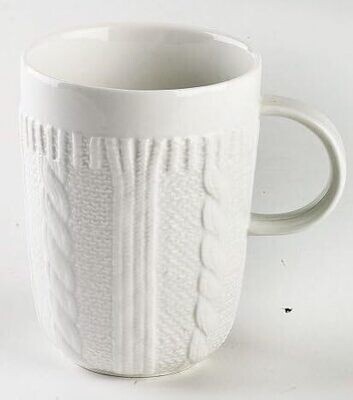 Porcelain Coffee Mugs White in Chic Knitted Look for office and home Tea cups 1pc White mug #DHRUMAX230208