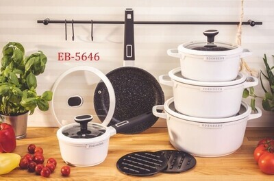Edenberg 10-Piece Non-Stick Cookware Set/Sufuria - Induction Friendly | EB-5646