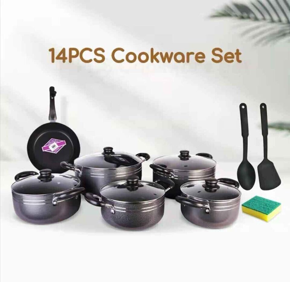 TC Cookware - 14-Piece Non Stick Pots and Pans Set