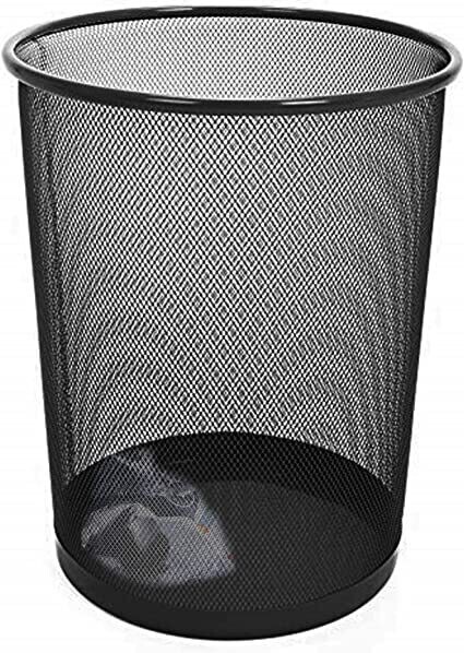 Mesh Stationery-Large Trash Can, Round D9INCHX10.5INCH Black SP10505