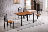 Simple design wooden dining table and chair set kitchen furniture with 4 chair set 5pcs dining table set A106