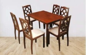 Beeston Solid Rubberwood 7pc Dining Set - Coco Brown Finished Wood Dining Set DS238-6