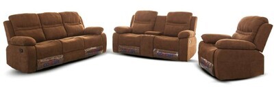 Leeds 1 + 2 + 3 Air Leather Sofa Set Recliner
