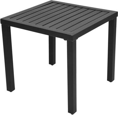 Outdoor Metal Square Patio Bistro Side End Table, Black SLA 78