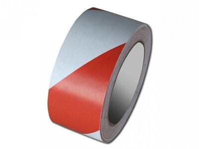 PE warning tape 5CMX50MX 0.05MM, Red/white stripes SE2620