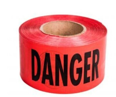 PE Warning Tape "DANGER" 7.5cmX100mX 0.1Mmm WTNA03RB