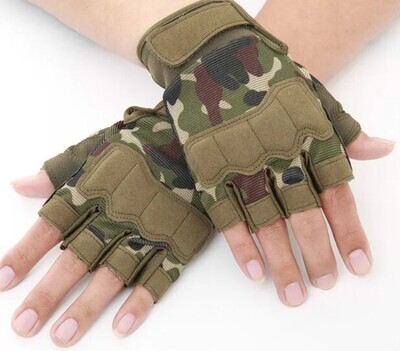 Army camouflage half finger gloves 1 pair in Polybag HD-18