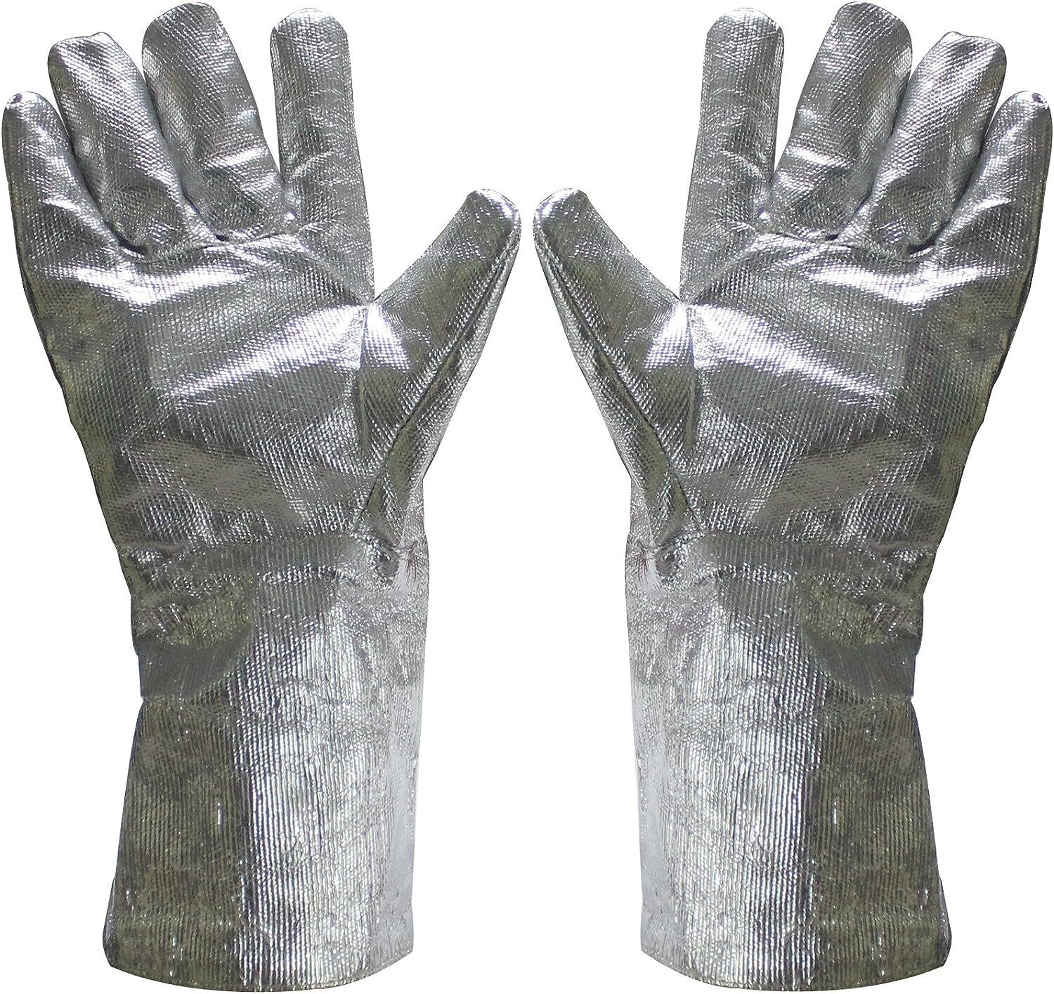 Aluminized Safety Melting Furnace Gloves Refining Metal Glass Heat Resistant. Fire Gloves FG01