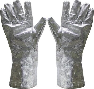 Aluminized Safety Melting Furnace Gloves Refining Metal Glass Heat Resistant. Fire Gloves FG01