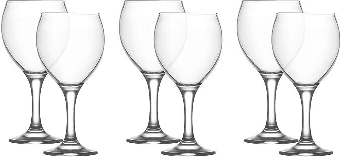 LAV Red wine Glass, 260ml set of 6 Short Stem glass MIS552
