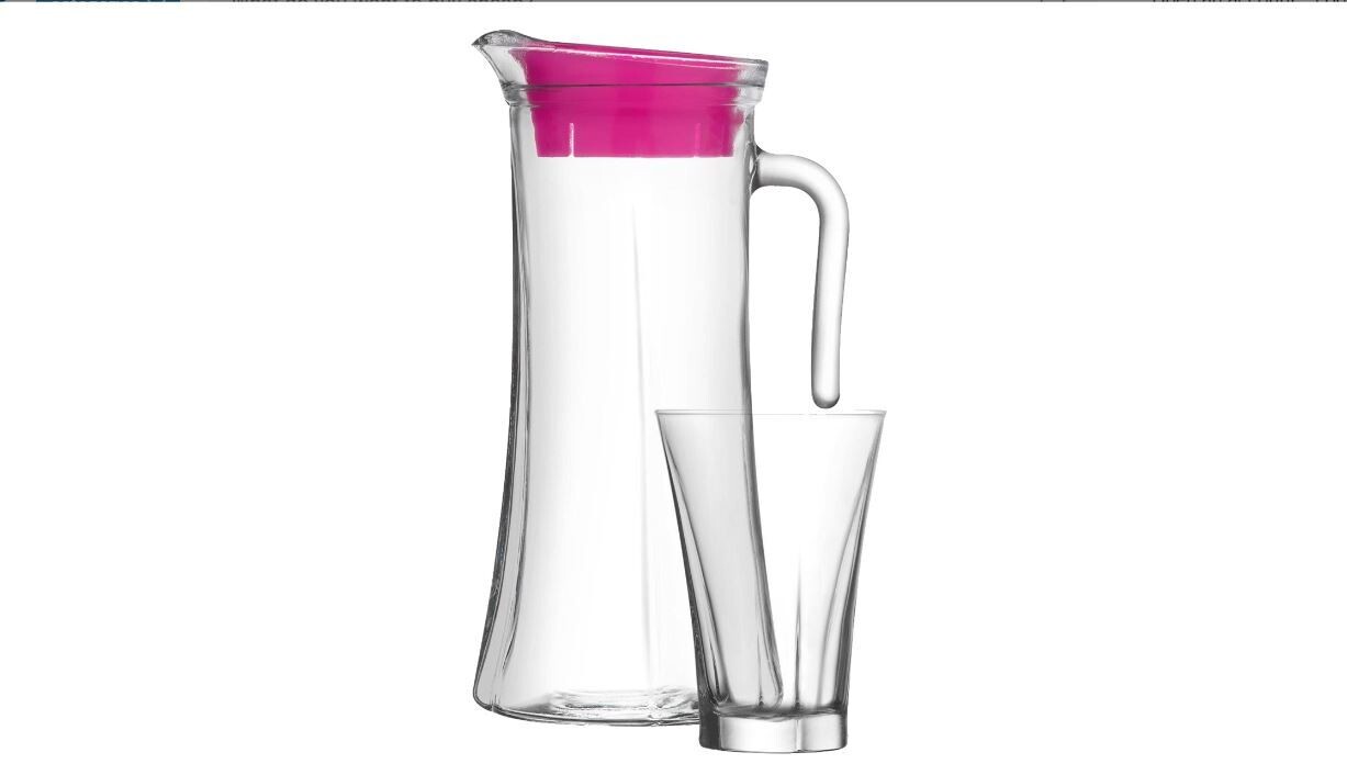 LAV Water Set of 5 - 4 Water Glasses &amp; 1 Jug with Lid