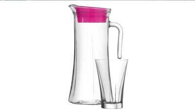 LAV Water Set of 5 - 4 Water Glasses &amp; 1 Jug with Lid