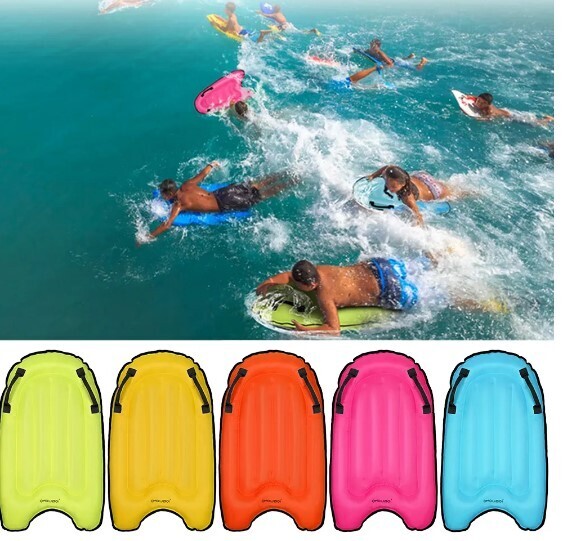 Inflatable Surfing Board with Handles Surfing Body Board Folding Beach Surfboard Swimming Floating Mat Surfboard Beach Pool Toy 114X45CM