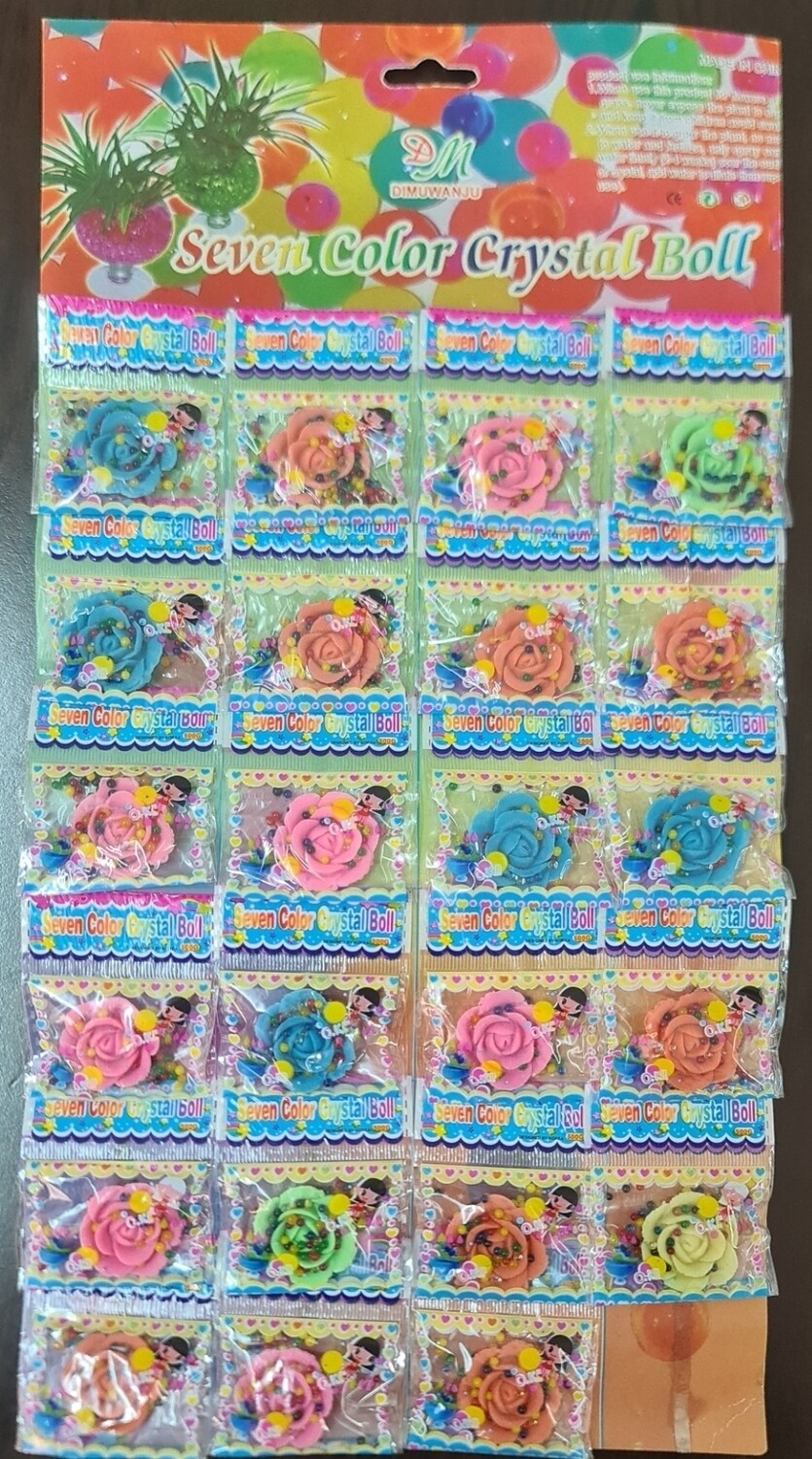 Gelatin crystal ball 24pcs on card