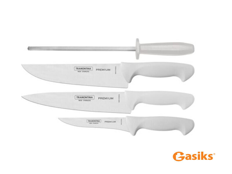 Tramontina Professional Meat Knives Set - 31cm &amp; 33cm Meat Knives, 25cm Boning Knife for Precision Meat Preparation