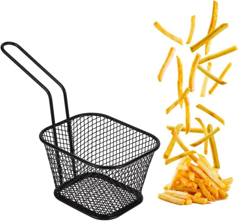 Fries Baskets, Black Metallic French Fries Basket L:14cm W:10cm