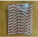 Polka dot 6mm x 230mm Paper Recyclable Bendable Drinking Straw - Bulk Pack of 100 PSB6MM
