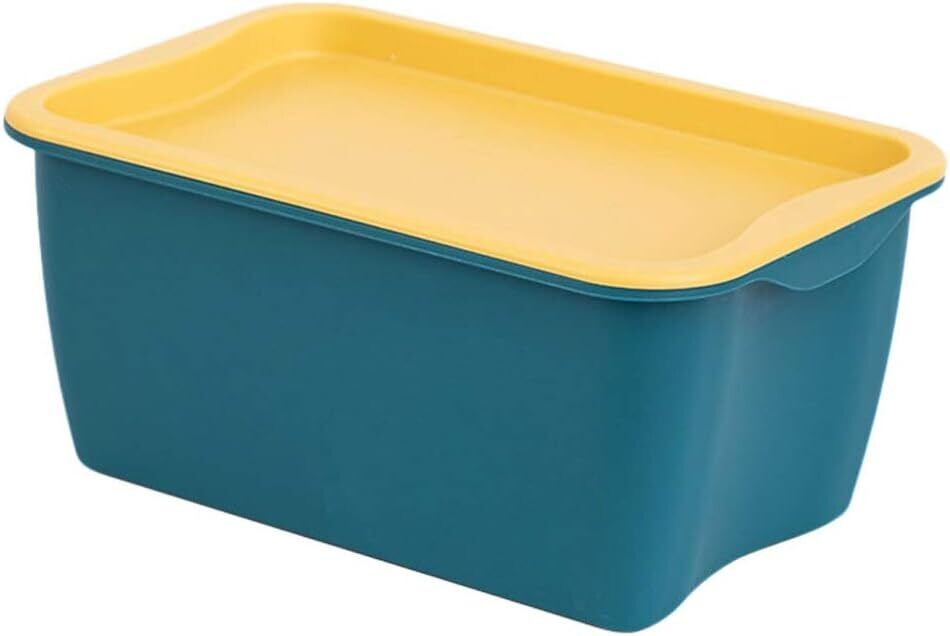 Plastic Storage Containers Office Storage Bins Desktop Storage Box with Lid Plastic Nordic Style Tabletop 27*18*13cm #5503