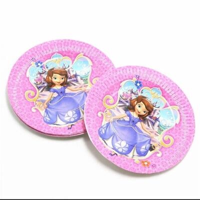 Sofia Theme Disney Cartoon Birthday Party Plates - Set of 10