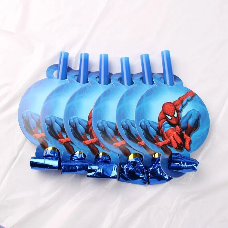 Spiderman Cartoon Disney Theme Party Blow-outs - Set of 6