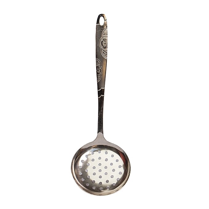 Sungura Heavy Stainless Steel Serving Spoon With Drain Holes 13 Inch &amp; Flower Design PARIS