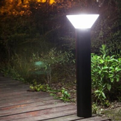 Solar Powered Bollard Garden Light - Energy-Efficient Landscape Lighting, With Remote