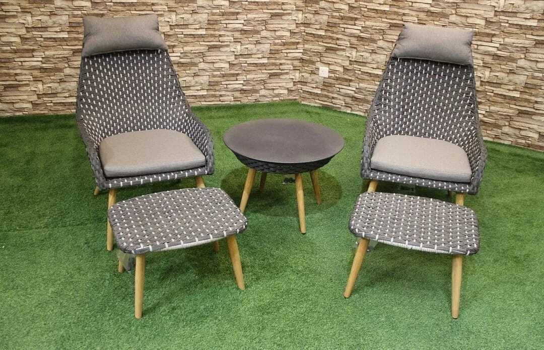 CFC Rattan Outdoor Wicker Garden Chaise Lounge Set - Stylish Comfort for Two