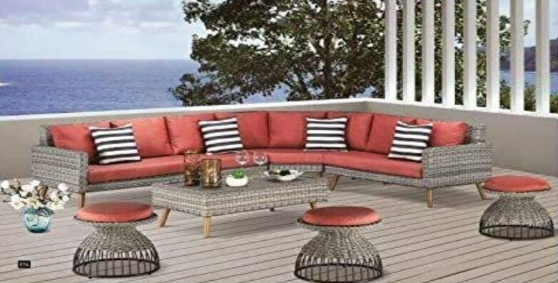 CFC Rattan Wicker Garden Furniture and Patio Sofa Set - Comfortable Outdoor Lounging