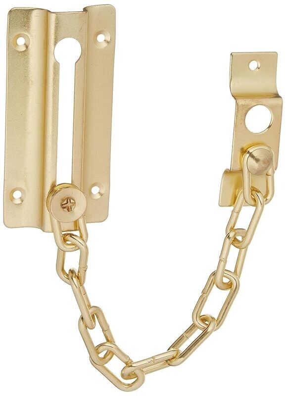 Door Chain for Security -  Gold with screws