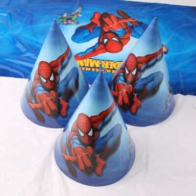Spiderman Theme Disney Cartoon Birthday Party Hats - Set of 10