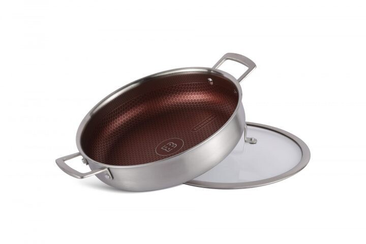 Edenberg Stainless Steel Saute pan 28cm (3.7L) Tri-Ply induction friendly Cookware EB-14924 SUS-304/SUS430