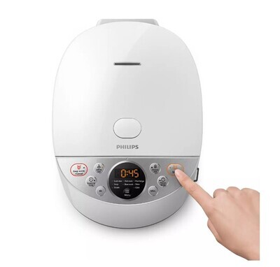 Philips HD4515 Digital Rice Cooker - Smart 3D Heating, Bakuhanseki Coating, 1.8L Capacity