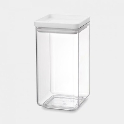Brabantia Tasty+ Stackable Plastic Canister with Silicone Rim Cover - 1.6L Light Grey