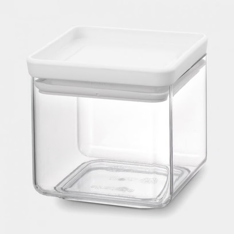 Brabantia Tasty+ Stackable Plastic Canister with Silicone Rim Cover - 700ml Light Grey