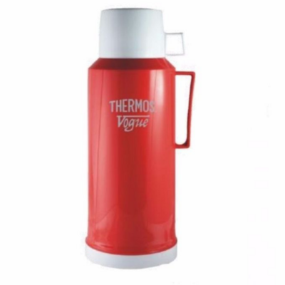Thermos Vogue Glass Vacuum Flask – 1L Red