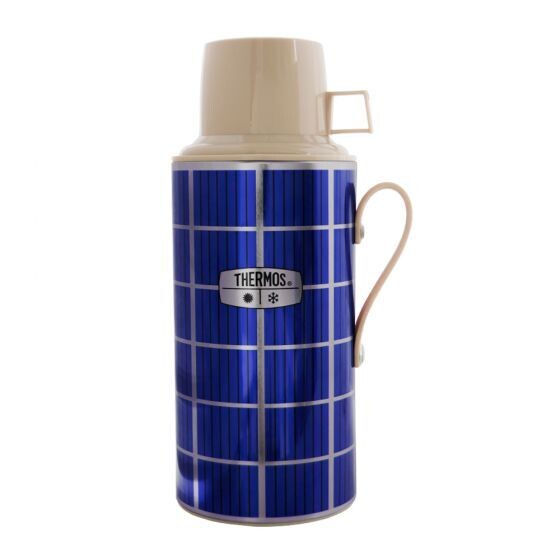 Thermos Flask Traditional vacuum Insulated Flask 1.L #16qh Blue