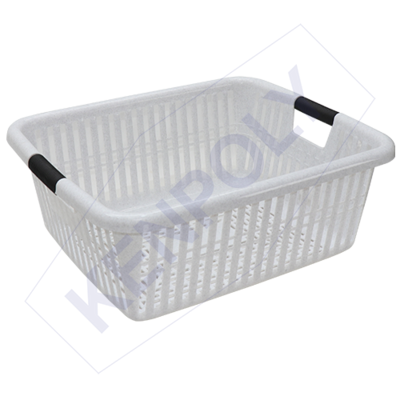 Kenpoly Large Square Basket with Strong Handles NO.1 - 54x25x21cm (Available in White, Blue, Green, and Silver)