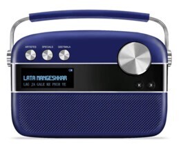 Saregama Carvaan Digital Music Player - Preloaded 5000 Evergreen (Hindi) Songs with FM Radio, USB, Bluetooth, Rechargeable Battery, ACC: USB Power Cable & Remote (App Support) - Royal Blue
