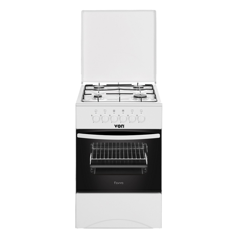 Von Hotpoint Cooker 4 Gas + Gas Oven 5534 Silver, 55x55