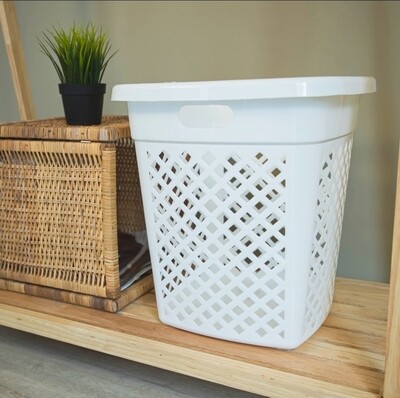 ValuePlus Large Laundry Basket with Lid - Beige