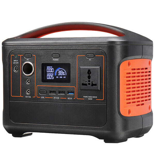 Portable Power Station 500W With 153600mAh Lithium Battery Bank, - Orange (Model: SKG-LH31094)