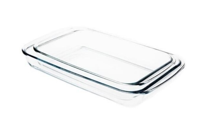 Baking Glass Pan 2pc Set - 2.2L & 3L Rectangle Bake Pans