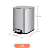 Stainless Steel & ABS Dustbin - 13 Litres, 25 x 30 x 39 cm