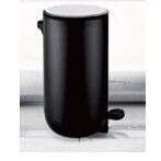 Stainless Steel & ABS Black Dustbin - 8.5 Litres, 24x33x32.5cm