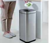 430 Stainless Steel Dustbin - 25 Litres, 25.3x25.3x50.4cm (model BS-1912-25L)