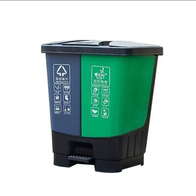 Classified DustBin 2-Part 16L - Green/Gray (28x25x36cm) (Model 16L-CD-GN/GY)
