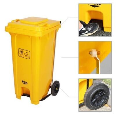 100L Padded Medical Pedal Dustbin - Yellow (Model: 100L-MED-PPD-YW)